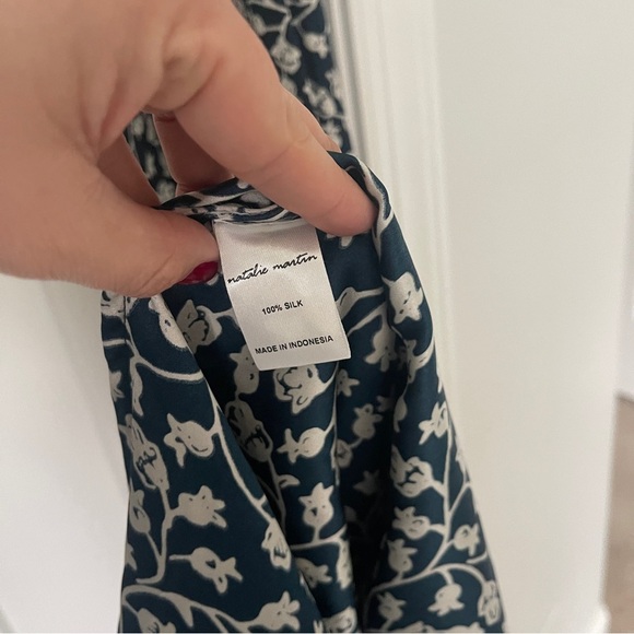 Natalie Martin Marlien Maxi Silk Dress Pomegranate Indigo - Picture 5 of 7